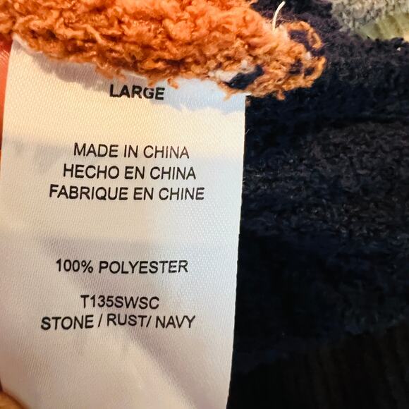 TS Colorblock Stripe Crewneck Sweater Lon Sleeve Felted Soft Cozy Casual - L - Picture 5 of 5